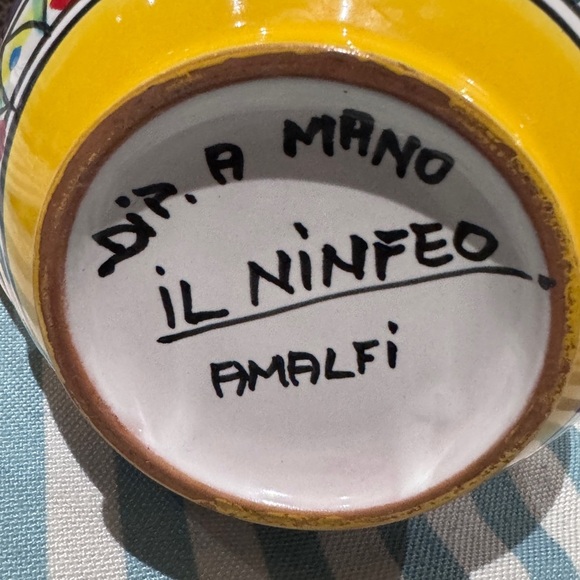 🍷 Hand-Painted Italian Amalfi Coast Lemon Ceramic Pitcher Vase - One of a Kind - Picture 7 of 15